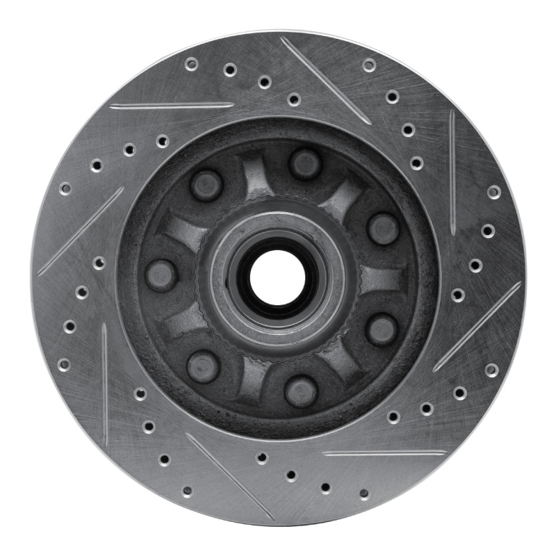 Ford F-250 Brake Rotor (1) - Front Left - R1 Concepts - Drilled & Slotted - Silver - `97-`04